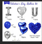 I Love You set Blue Sliver/red balloons kit Include Heart Shaped Balloons and Artificial Rose Petals Kit for Valentines Party