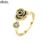 Korean Fashion Daisy Spinner Fidget Ring Multiple Style Sunflower Rose Snowflake Rotate Freely Anti Stress Anxiety Rings Wedding