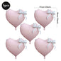 22inch Pink Red Black Heart Shaped Foil Balloons with Bow Valentines Day Wedding Party Decorations Birthday Baby Shower Supplies