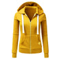 Autumn/Winter New Women'sPersonalized Fashion Sports Hoodie Long Sleeve Drawstring Pocket Zipper Coat Woolen Sweater Top CYXX386