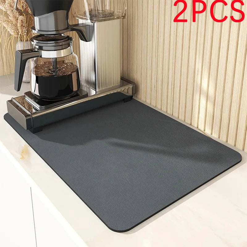 Super Absorbent Large Drying Mat – Anti‑Slip Quick‑Dry Pad for Kitchen, Coffee Station, Bathroom & Tableware