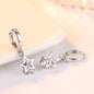 925 Sterling Silver Crystal Star Charm Stud Earrings