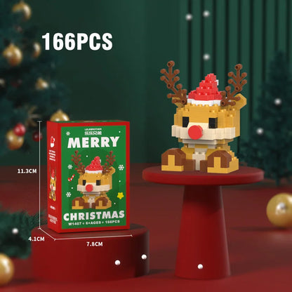 Christmas Micro Building Block Series Santa Claus Reindeer Puzzle Assembling Bricks Table Decoration
