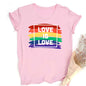 Love Is Love Print Women's T-shirt Pride Rainbow Print