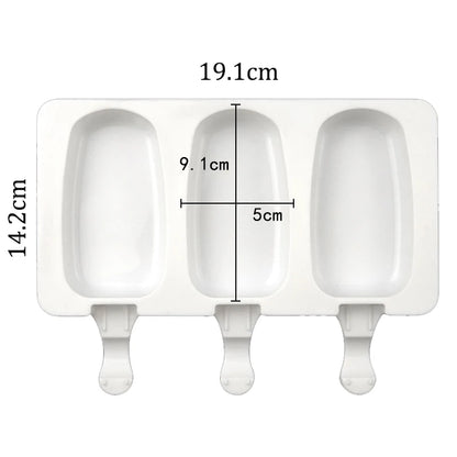 3/4 Cell DIY Silicone Ice Cream Mold Homemade Popsicle Maker Reusable Ice Cube Tray Mousse Dessert Ice Cream Mould Baking Tools