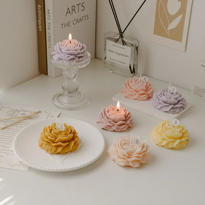3D Peony Scented Candle – Creative Flower‑Shaped Aromatherapy Gift