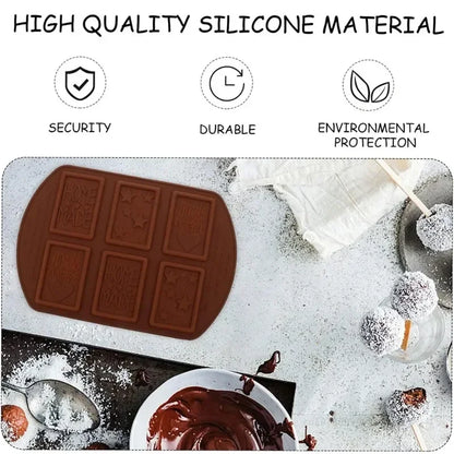 Silicone Chocolate Mold 6-Hole Christmas Multi Pattern Creative Handmade Biscuit Cake Dessert Biscuit Baking Tool