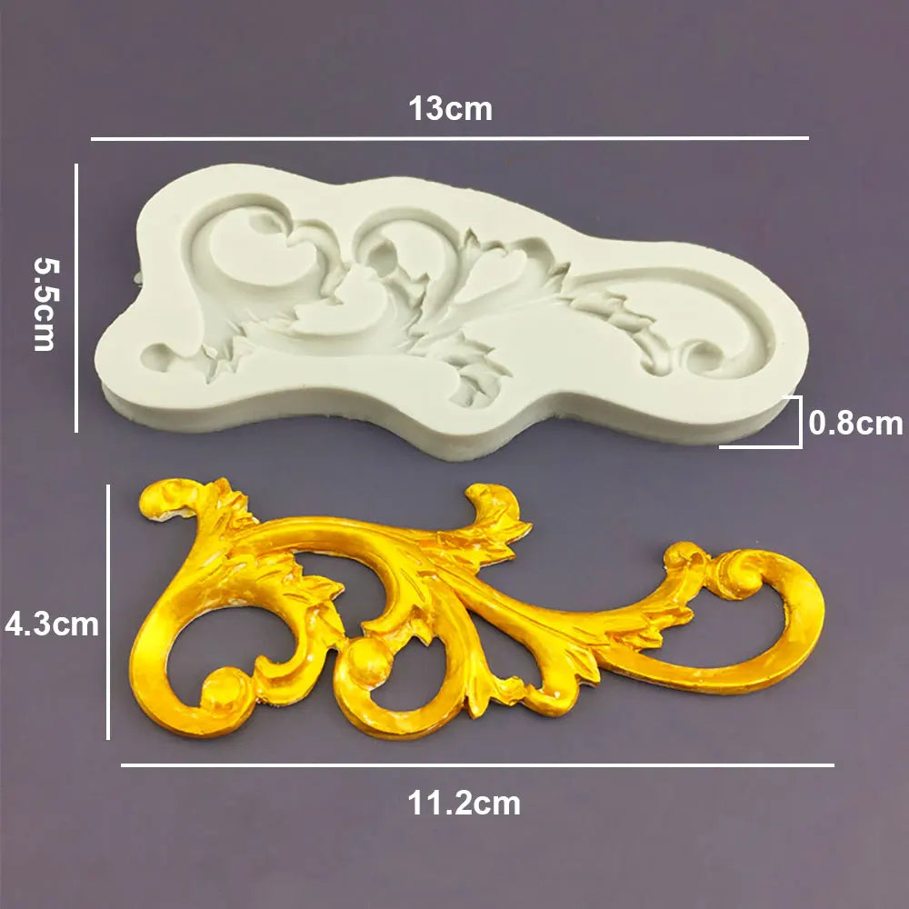 Silicone World DIY Baking Fondant Silicone Mold Handmade Sugar Flipping Cake Edge Decoration Mold Totem Gemstone Relief Mould