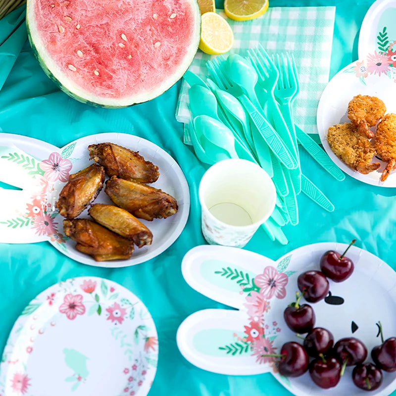 Easter Bunny Egg Party Supplies – Disposable Tableware & Kids Favors