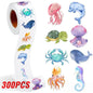 100-500pcs New Cartoon Marine Animal Park Dolphin Stickers for Kids Teacher Reward Encourage Sealing Label Stationery Sticker
