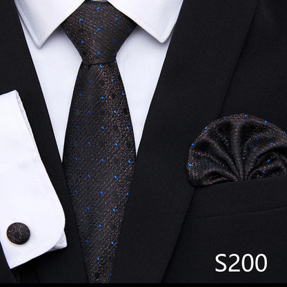 Tie Pocket Squares Cufflink Necktie Set