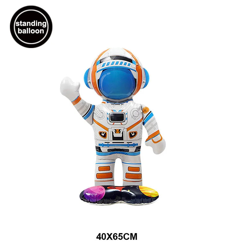 Large Standing Astronaut Balloon Rocket Balloon Outer Space Galaxy Theme Birthday Party Decoration