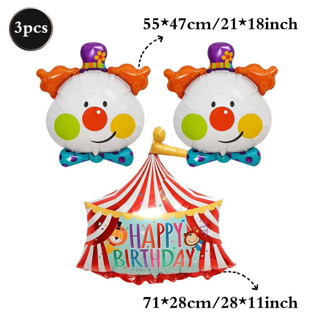 Giant Smiling Popcorn Clown Foil Balloon – Circus & Carnival Party Decoration