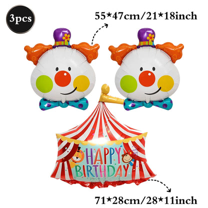 Giant Smiling Popcorn Clown Foil Balloon – Circus & Carnival Party Decoration