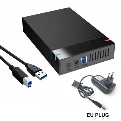 3.5 inch HDD Case USB 3.0 to SATA External Hard Drive Reader Support 10TB Hard Drive Enclosure High Speed Adapter for PC Lapop