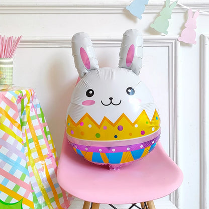 Easter Bunny & Chick Foil Balloon – Cute Standing Rabbit, Egg & Carrot Helium Balloon for Kids’ Party Decor