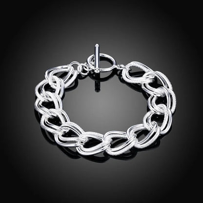 Fine 925 Sterling Silver Solid Chain Bracelet For Women Men Charm Party Gift Wedding party Fashion Jewelry