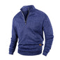 Spring Autumn Fashion High Neck Half Zipper Long Sleeve Sweatshirts Men's Casual Knitted Pullovers Daily Warm Coats