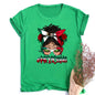 Mexicana Printed Women Top Women's Mexican Flag Pattern Casual T-shirt Summer Round Neck Short Sleeve Shirts Outfits