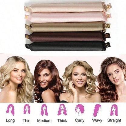 Heatless Satin Hair Curling Rod Headband – No‑Heat Soft Sleep Rollers for Effortless Lazy Curls