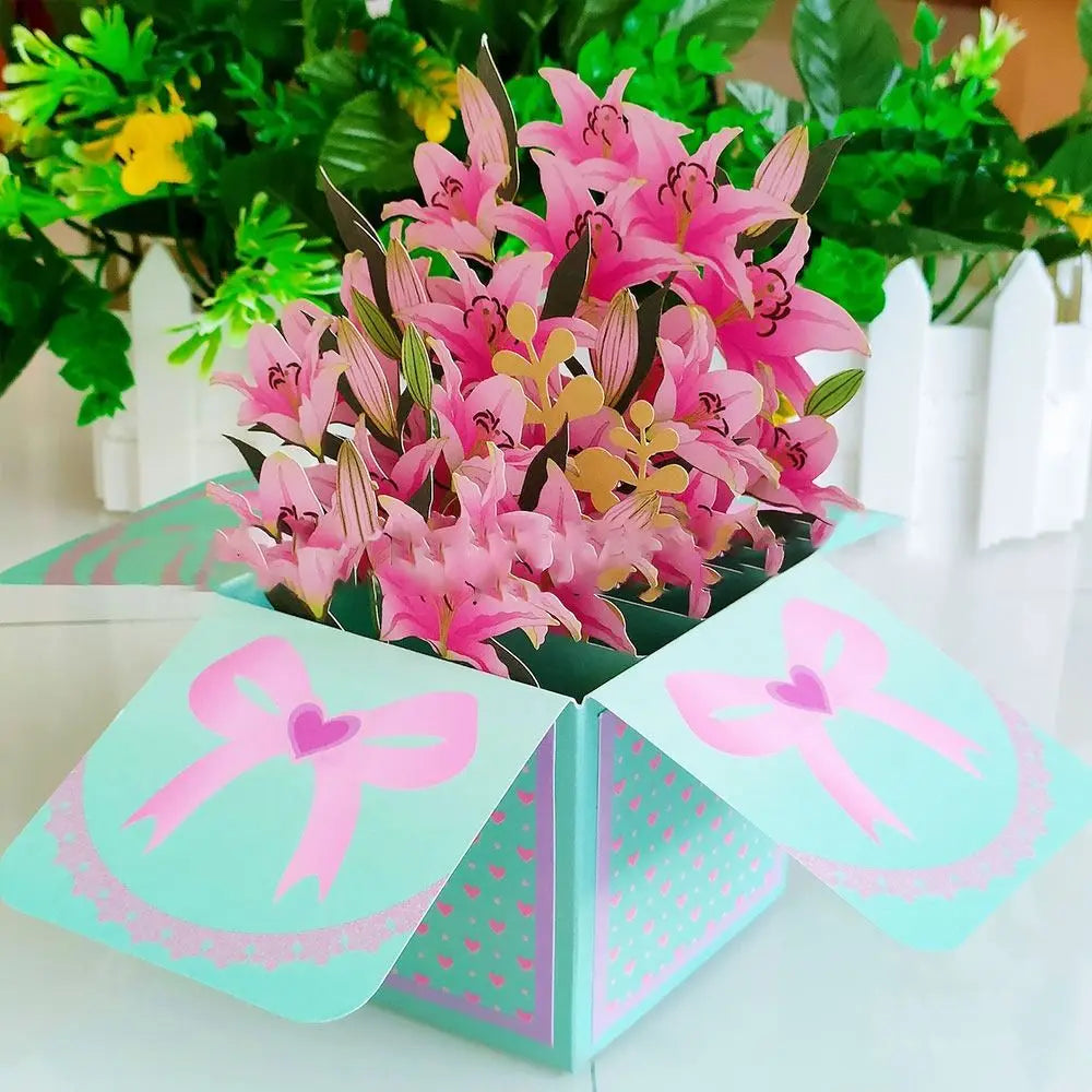1PC 3D Pop Up Bouquet Hummingbird Flowers Happy Mother's Day Card Greeting Cards For Birthday Anniversary Wedding Mother's Day