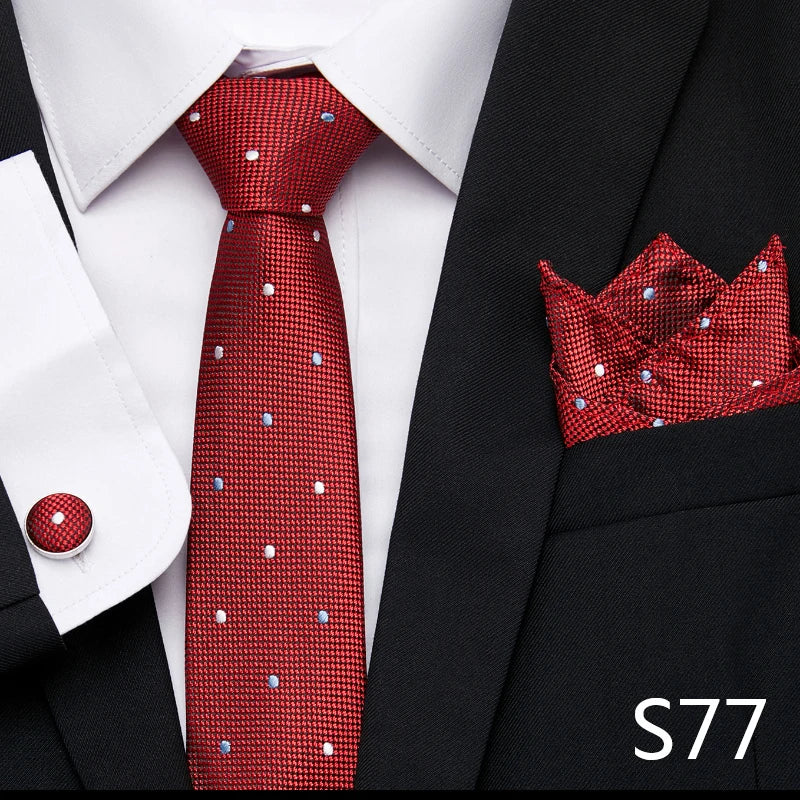 Tie Pocket Squares Cufflink Necktie Set