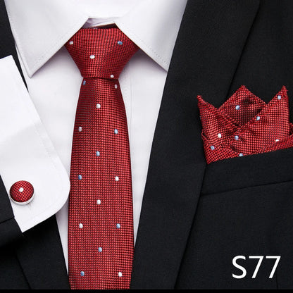 Tie Pocket Squares Cufflink Necktie Set
