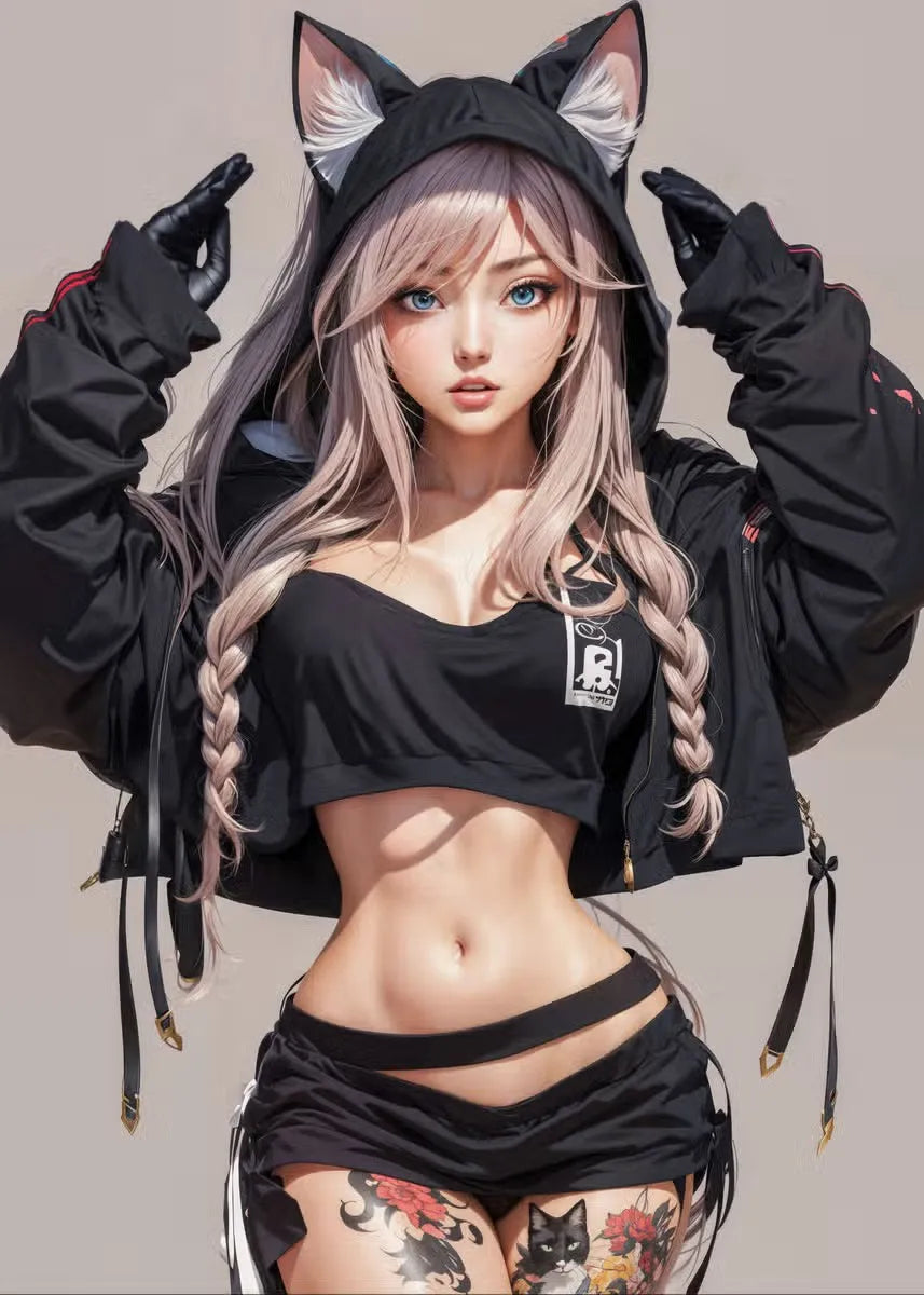 Sexy Cartoon Girl Wall Art Poster Prints Anime Women Modern Canvas Painting Home Decor Picture Living Room Murals Pintura