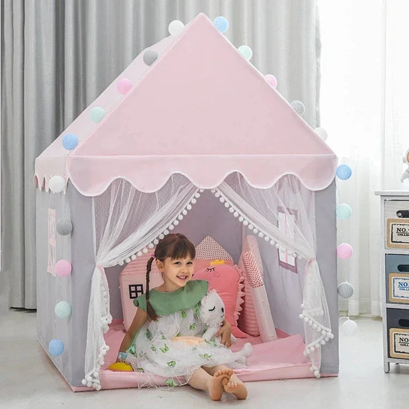 Children Play Tent Princess Castle House Child Room Cartoon Indoor Outdoor Playhouse Folding Decor Tent Toy Christmas Gift Girls