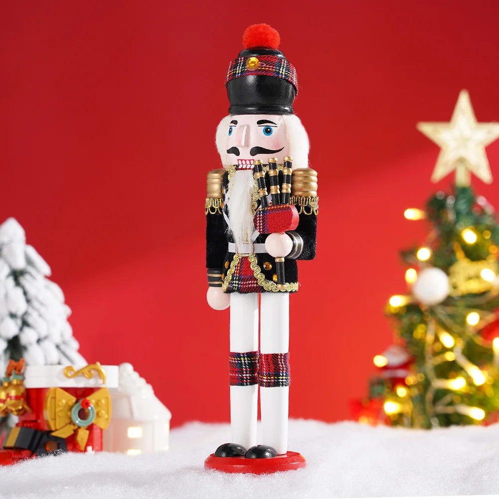 30cm Nutcracker Soldier Puppet Wooden Nutcracker Statues Handicraft Doll Toy Christmas Navidad New Year Gift Home Decoration
