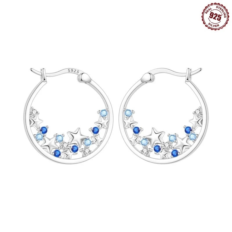 925 Sterling Silver Hoop Earrings Simple Sleeping Cat Earrings For Engagement Wedding Party Birthday Jewelry Gift