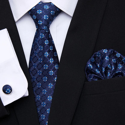 Tie Pocket Squares Cufflink Necktie Set