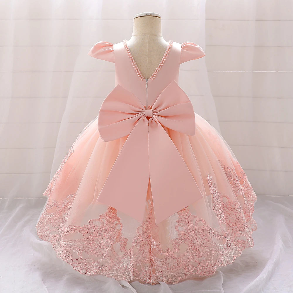 Toddler Girl Evening Party Princess Dress Baby Big Bow Tutu Gown Kids Birthday Wedding Ceremony Costume Gala Clothes Vestidos