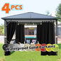 4 Panels Outdoor Curtains, Waterproof & UV-Resistant Tab Top Design for Porch, Pergola, Cabana, Gazebo Decor