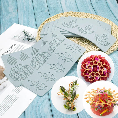 Multi leaf geometric flower silicone cake lace mold Cake decoration tools DIY Leaf Baking Decoration Border decoration lace mold