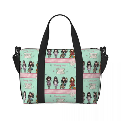 Santoro Gorjuss Large Beach & Travel Tote – Women’s Yoga, Gym, Shopping Shoulder Duffle Bag