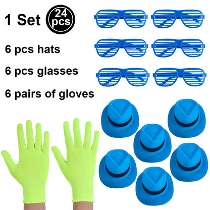 UV Neon Glow Party Hats – Blacklight Fluorescent Plastic Hats for Kids & Adults