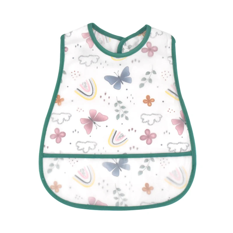 Adjustable Baby Bibs Waterproof Pocket Lunch Feeding Bibs