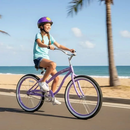 Beach Cruiser Bike for Girls Boys Men Women, 20 24 26 single speed kids cruiser with coaster brake, multiple colors, steel fram