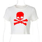 Vintage Grunge Graphic Print Gothic Skull Punk Streetwear Women's T Shirt