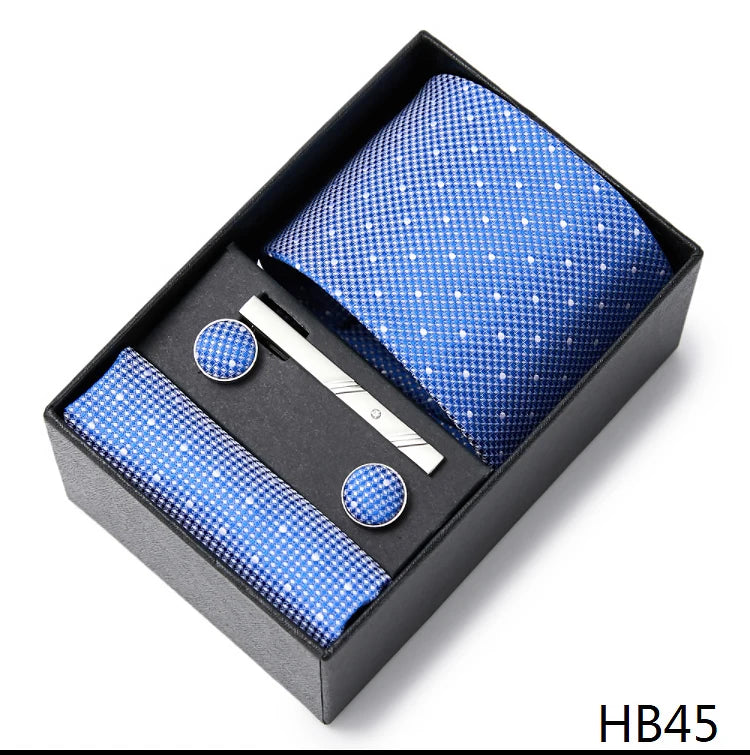 Men's  Tie Pocket Squares Necktie Box Set