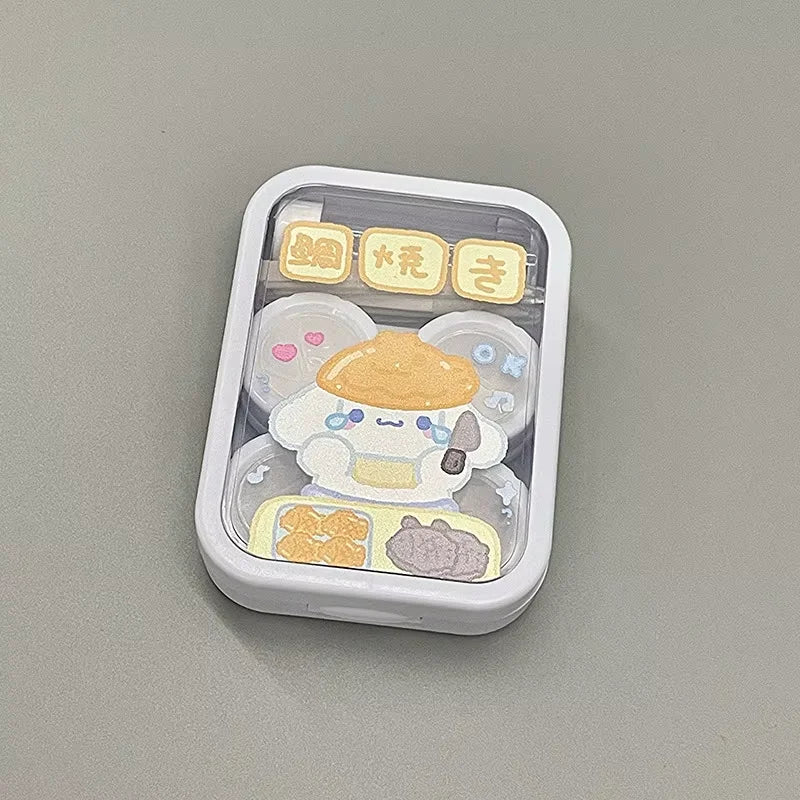 Hello Kitty Portable Contact Lens Case Cartoon Cute Kuromi Kawaii