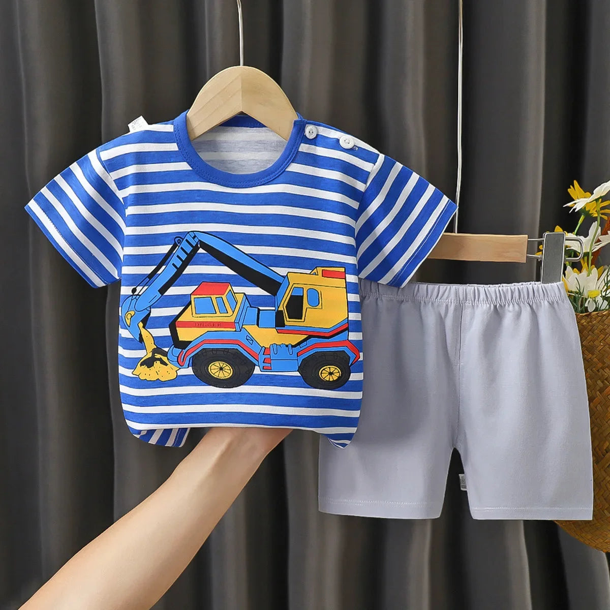 2PCS Children's Sets Boys Girl T-shirt Shorts