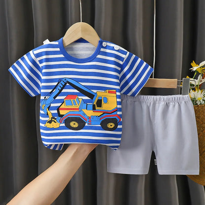 2PCS Children's Sets Boys Girl T-shirt Shorts