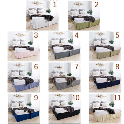 Solid Brushed Bed Skirt Standard Size for Twin Full Queen King Bedroom Beds Cover Non-slip Mattress Cover Bedsheet/ Bedspread