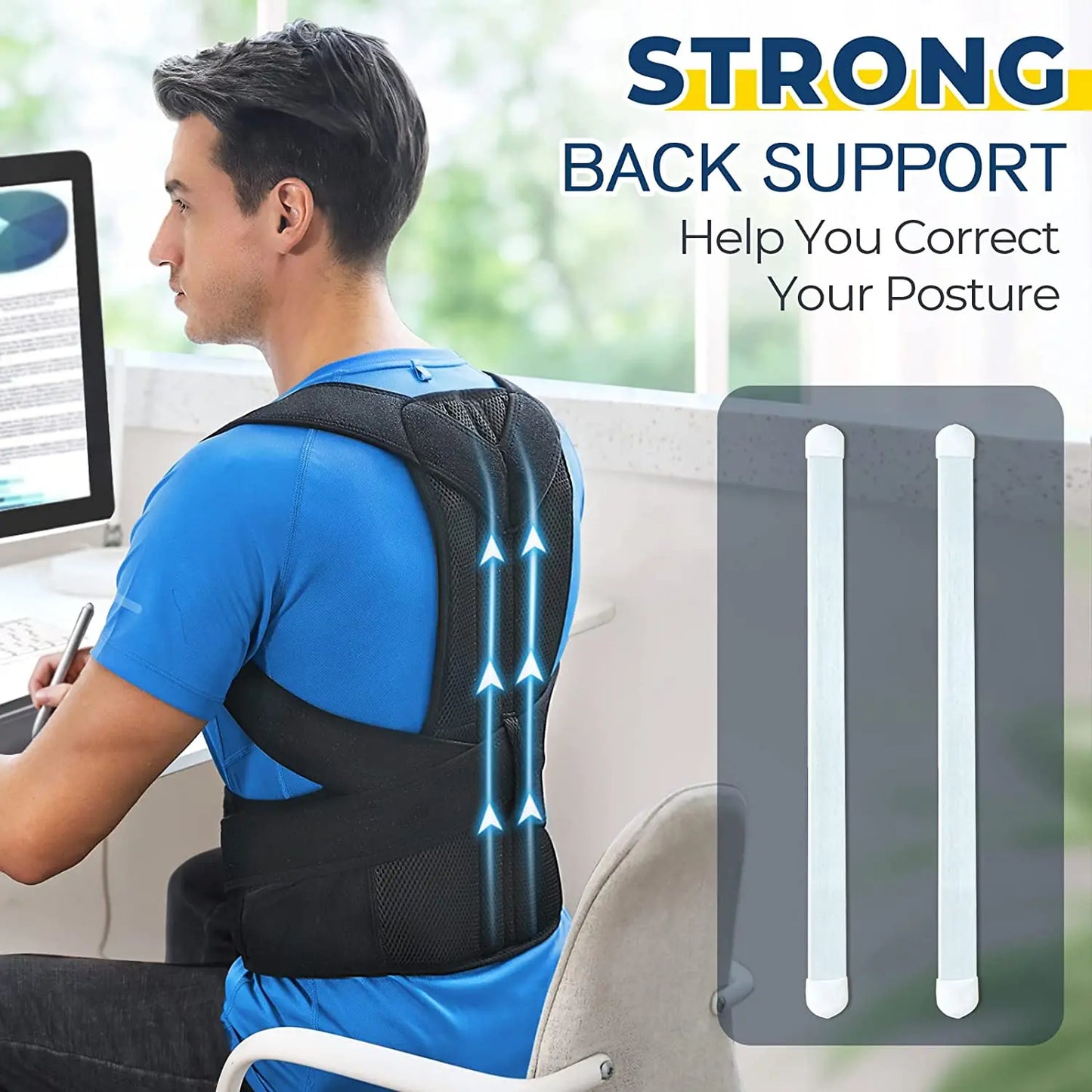 Upper Back Posture Corrector Clavicle Support Straight Shoulders Brace Strap Corrector
