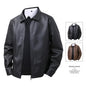 Men’s Slim Fit Leather‑Look Jacket – Spring Lapel Casual Windbreaker