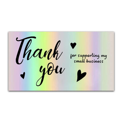 30pcs Thank You Card For Supporting Business Package Decoration "Gorgeous Thanks" Business Card Laser card Handmade With Love