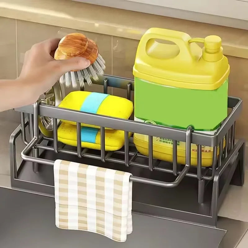 New kitchen accessories storage waterproof dish drain rack plate tray dish drying rack drain small debris sponge drain rack