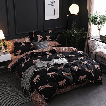2/3 pcs Cartoon Print Duvet Cover Bedding Set With Pillowcase Cute Beautiful Comfortable for Bedroom Single Double Size No Sheet